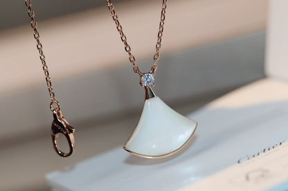 [CA]DREAM NECKLACE WHITE MOP PINK GOLD 1 DIAMOND