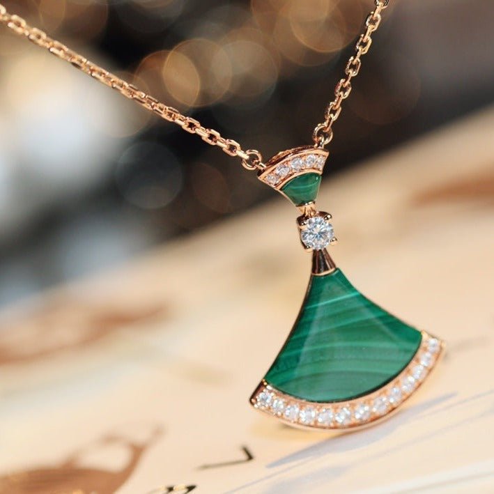 [CA]DREAM NECKLACE MALACHITE DIAMOND