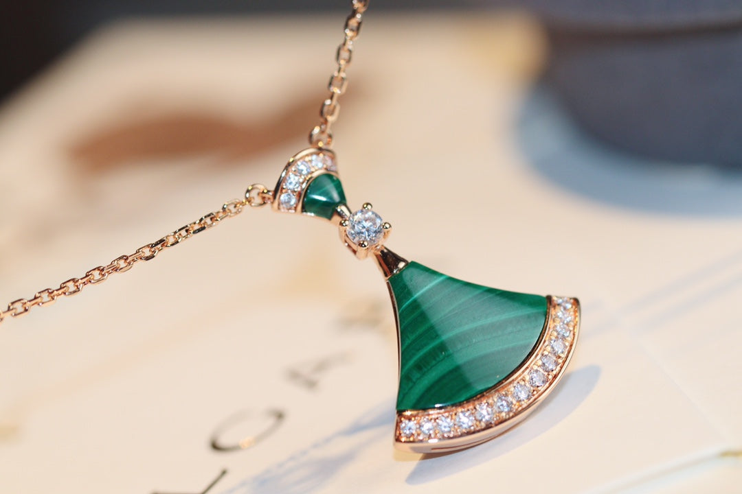 [CA]DREAM NECKLACE MALACHITE DIAMOND