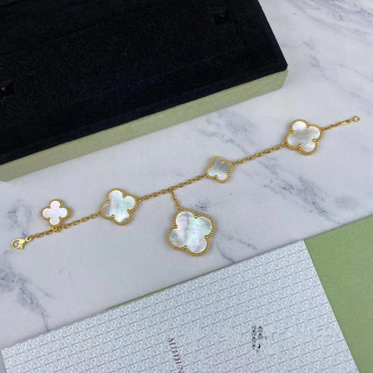 [CA]MAGIC CLOVER MOP GOLD BRACELET 5 MOTIFS