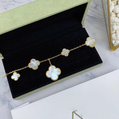 [CA]MAGIC CLOVER MOP GOLD BRACELET 5 MOTIFS