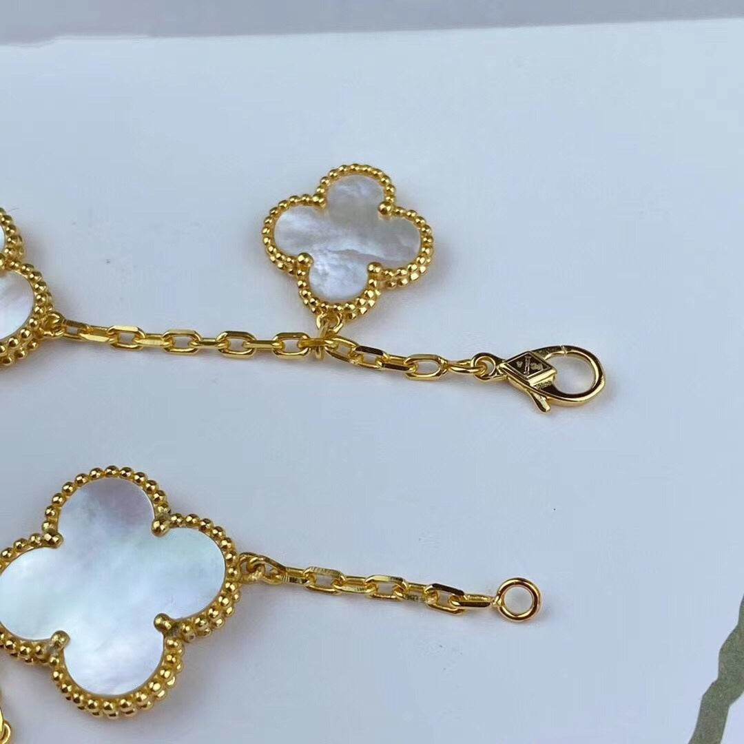 [CA]MAGIC CLOVER MOP GOLD BRACELET 5 MOTIFS