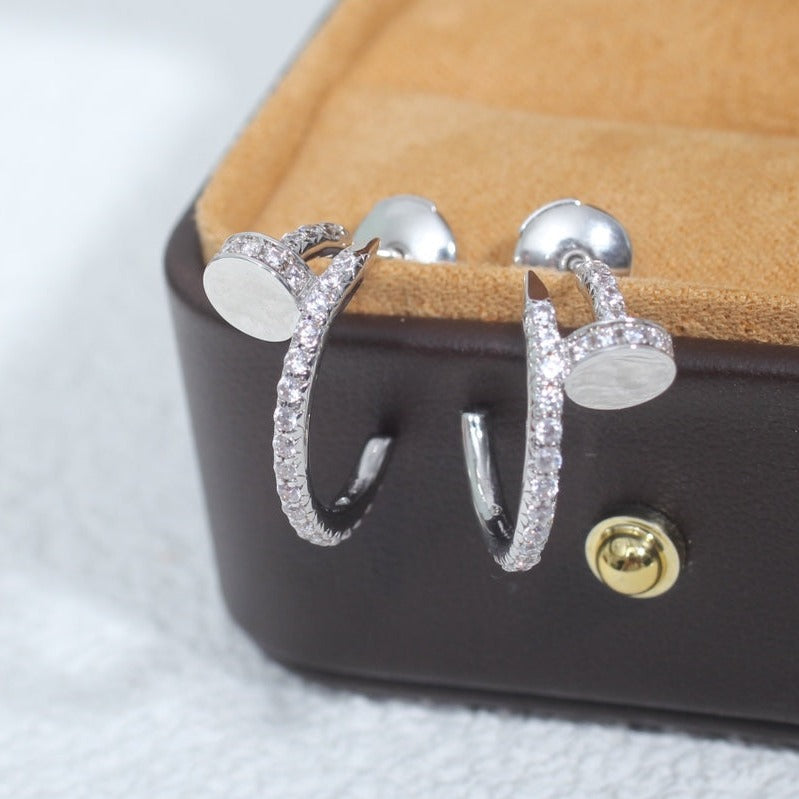 [CA]JUSTE EARRINGS 12.75MM SILVER DIAMOND