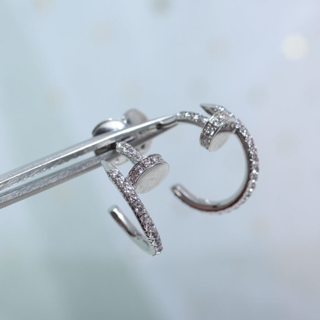 [CA]JUSTE EARRINGS 12.75MM SILVER DIAMOND