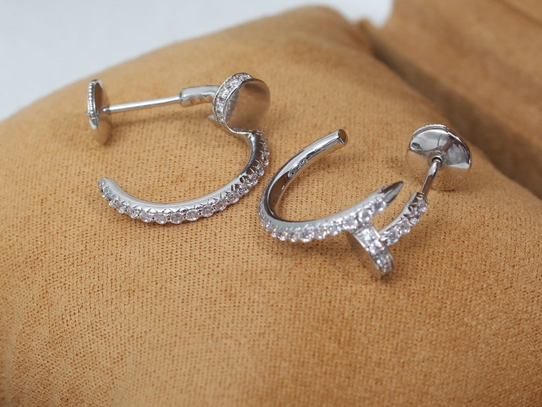 [CA]JUSTE EARRINGS 12.75MM SILVER DIAMOND