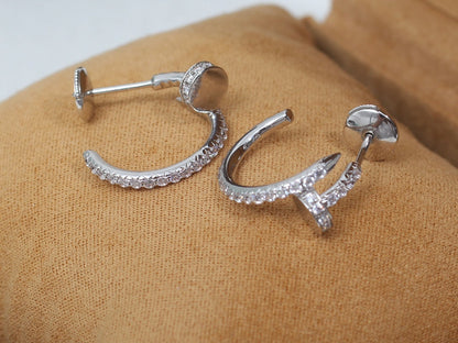 [CA]JUSTE EARRINGS 12.75MM SILVER DIAMOND