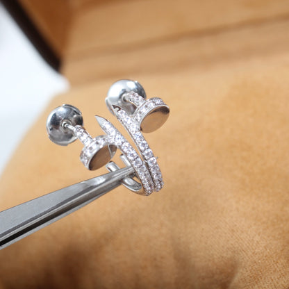 [CA]JUSTE EARRINGS 12.75MM SILVER DIAMOND