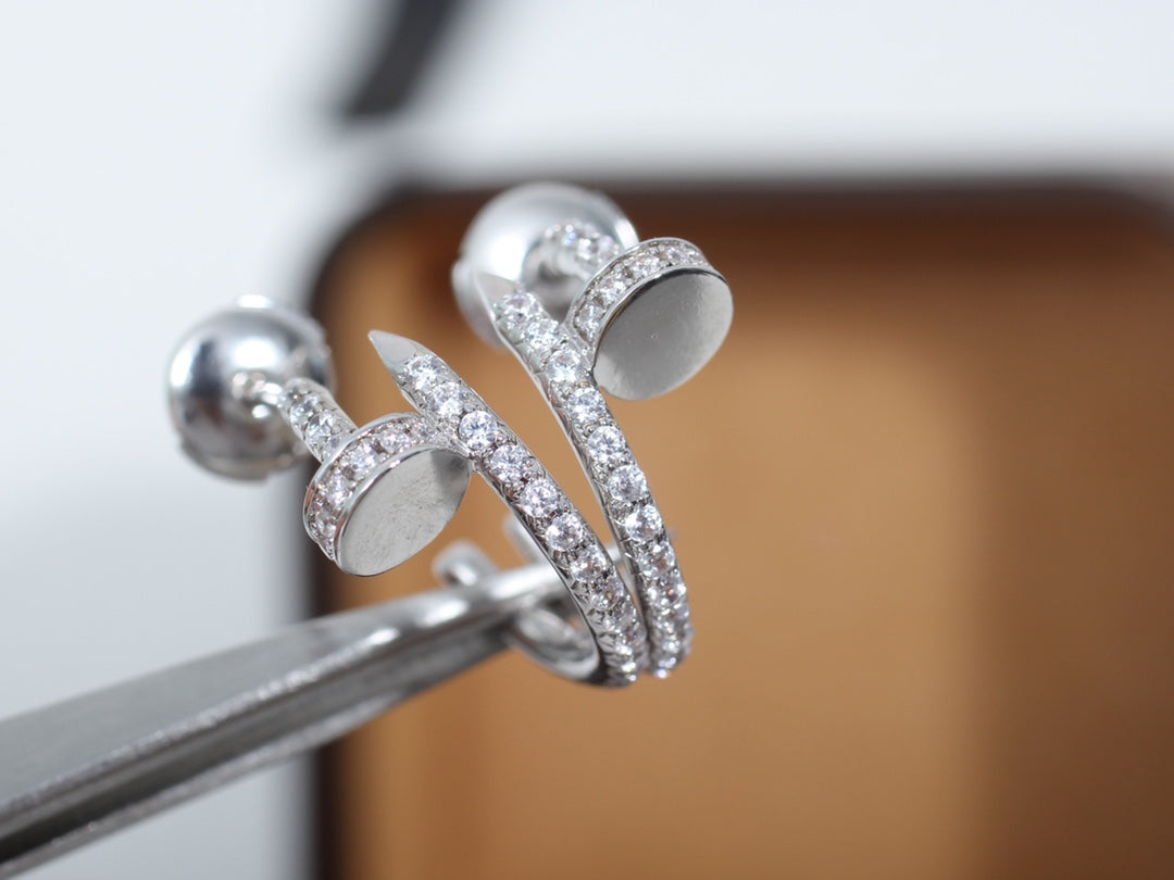 [CA]JUSTE EARRINGS 12.75MM SILVER DIAMOND