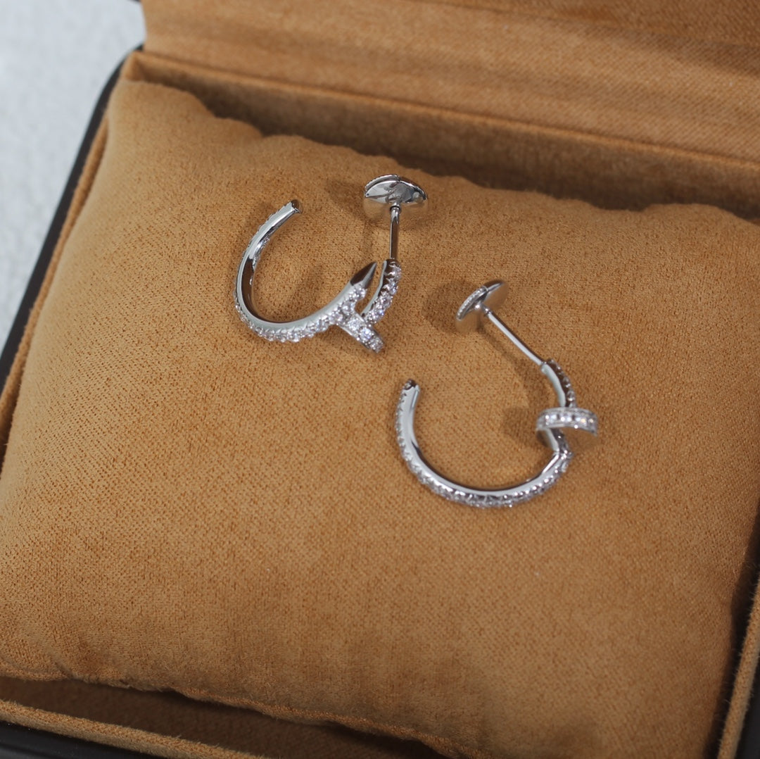 [CA]JUSTE EARRINGS 12.75MM SILVER DIAMOND