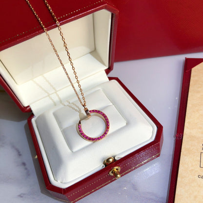 [CA]JUSTE NECKLACE GOLD RED DIAMONDS