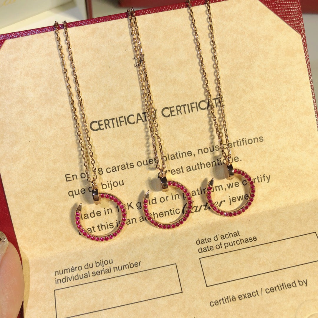 [CA]JUSTE NECKLACE GOLD RED DIAMONDS