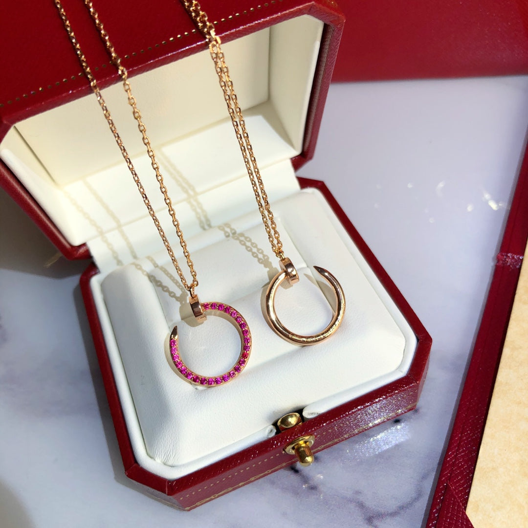 [CA]JUSTE NECKLACE GOLD RED DIAMONDS