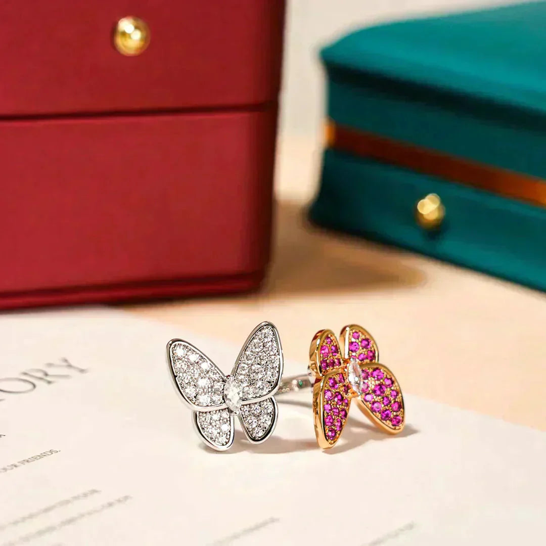 [CA]TWIN BUTTERFLY DIAMOND RING