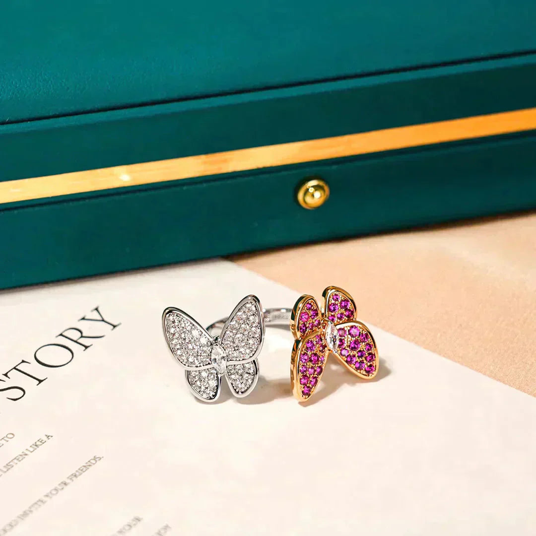 [CA]TWIN BUTTERFLY DIAMOND RING