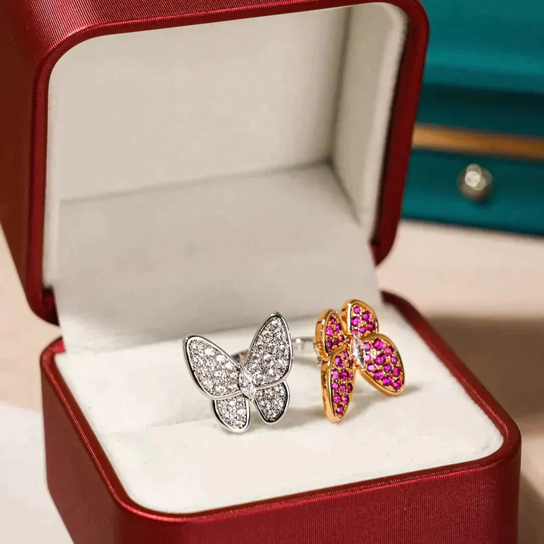 [CA]TWIN BUTTERFLY DIAMOND RING