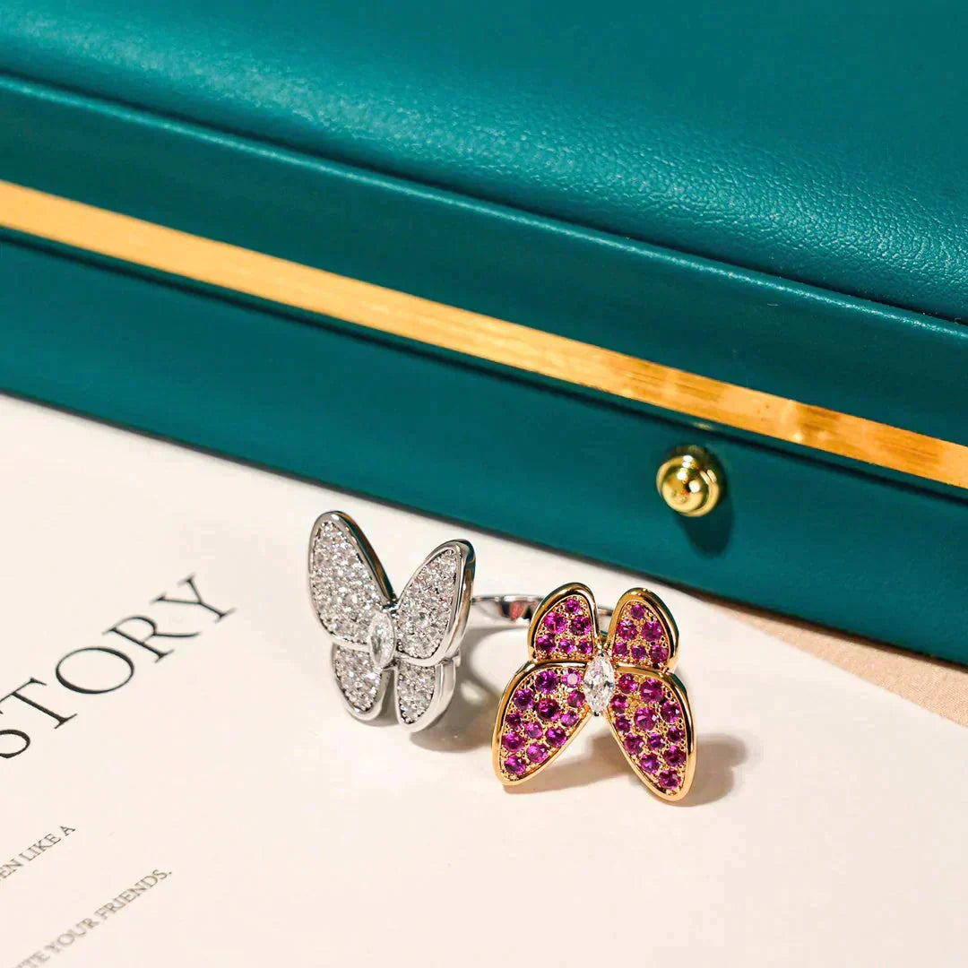 [CA]TWIN BUTTERFLY DIAMOND RING