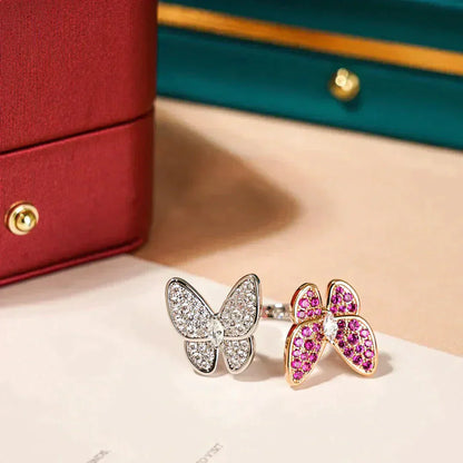 [CA]TWIN BUTTERFLY DIAMOND RING