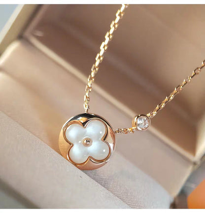 [CA]SUN MOP GOLD 1 DIAMOND NECKLACE