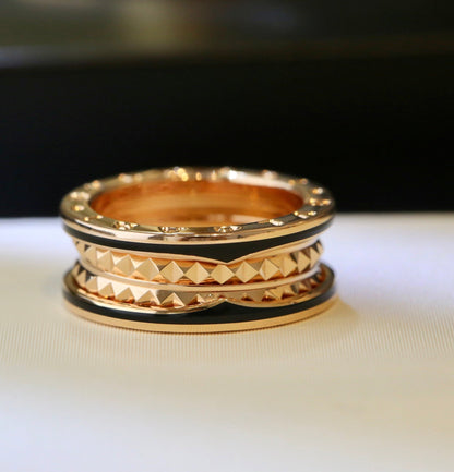 [CA]ZERO 1 PINK GOLD BLACK CERAMIC RING