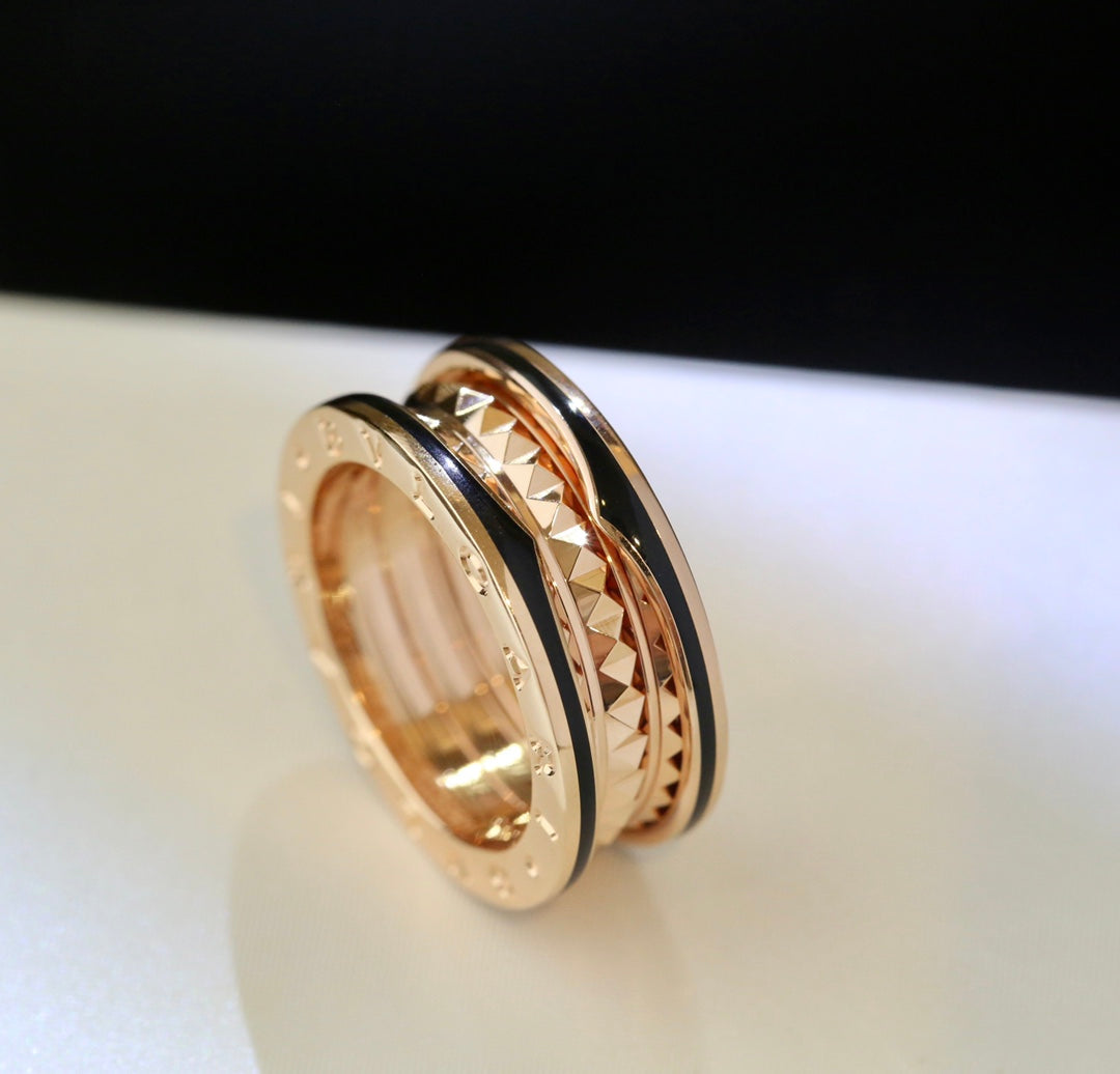 [CA]ZERO 1 PINK GOLD BLACK CERAMIC RING