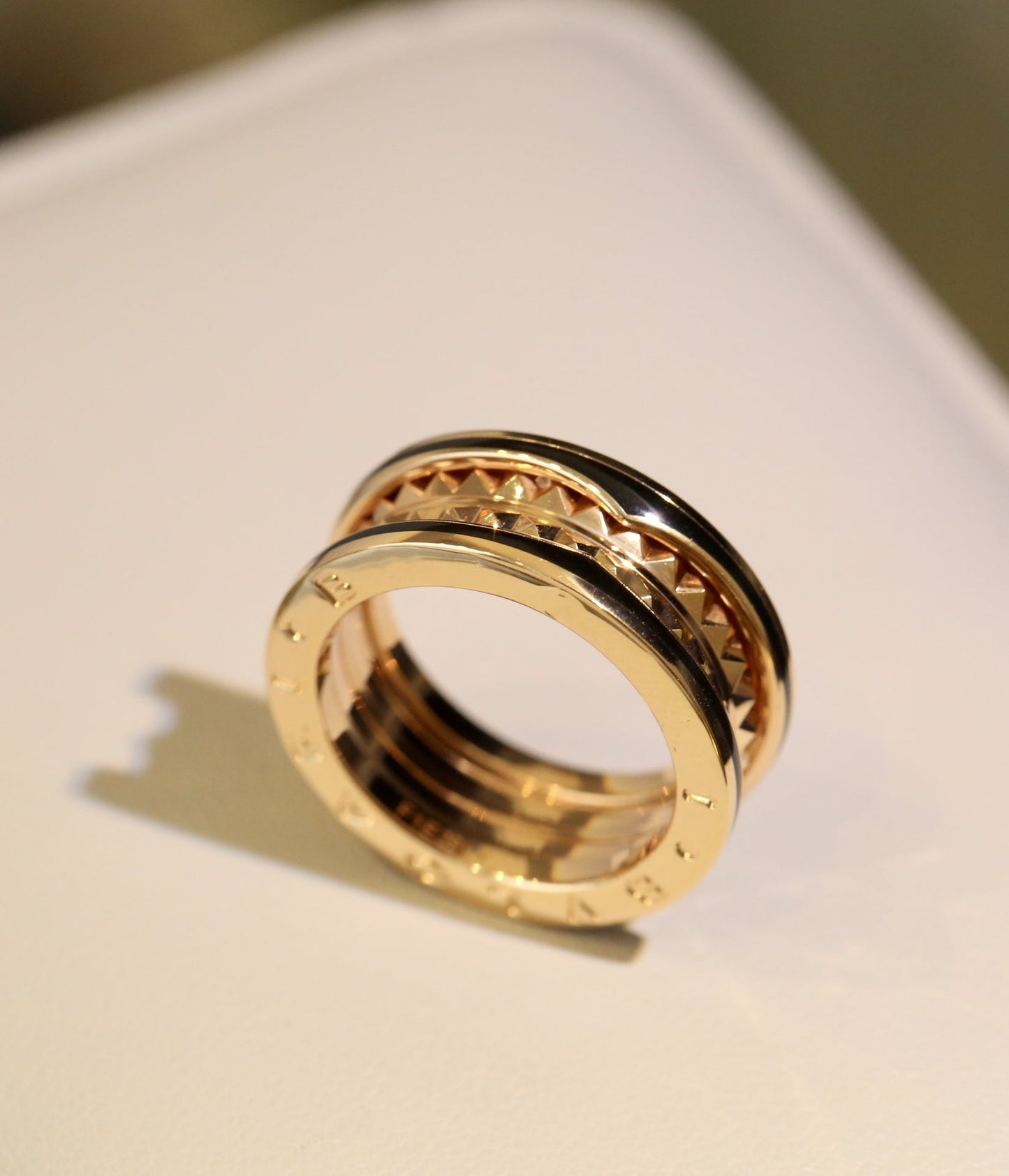 [CA]ZERO 1 PINK GOLD BLACK CERAMIC RING