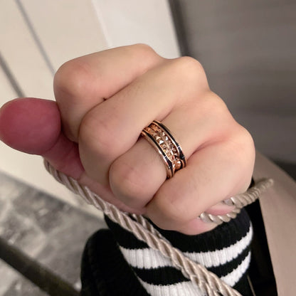 [CA]ZERO 1 PINK GOLD BLACK CERAMIC RING