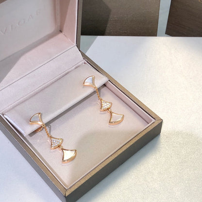 [CA]DREAM EARRINGS 3 MOTIFS DIAMOND MOP PINK GOLD