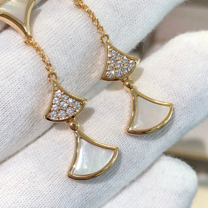 [CA]DREAM EARRINGS 3 MOTIFS DIAMOND MOP PINK GOLD