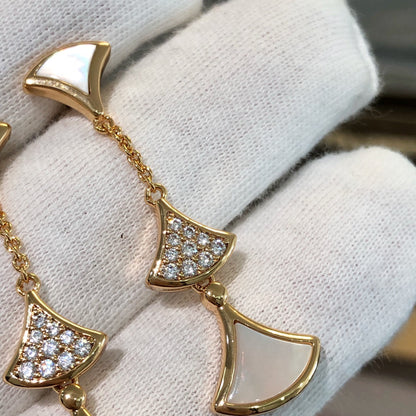 [CA]DREAM EARRINGS 3 MOTIFS DIAMOND MOP PINK GOLD