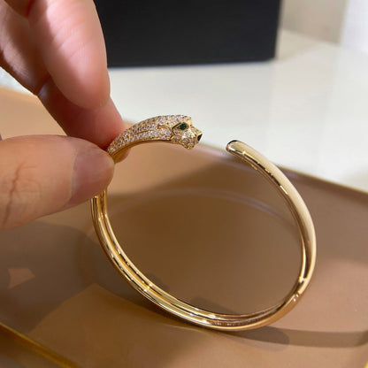 [CA]PANTHERE GOLD DIAMOND OPEN BRACELET