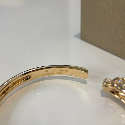 [CA]PANTHERE GOLD DIAMOND OPEN BRACELET