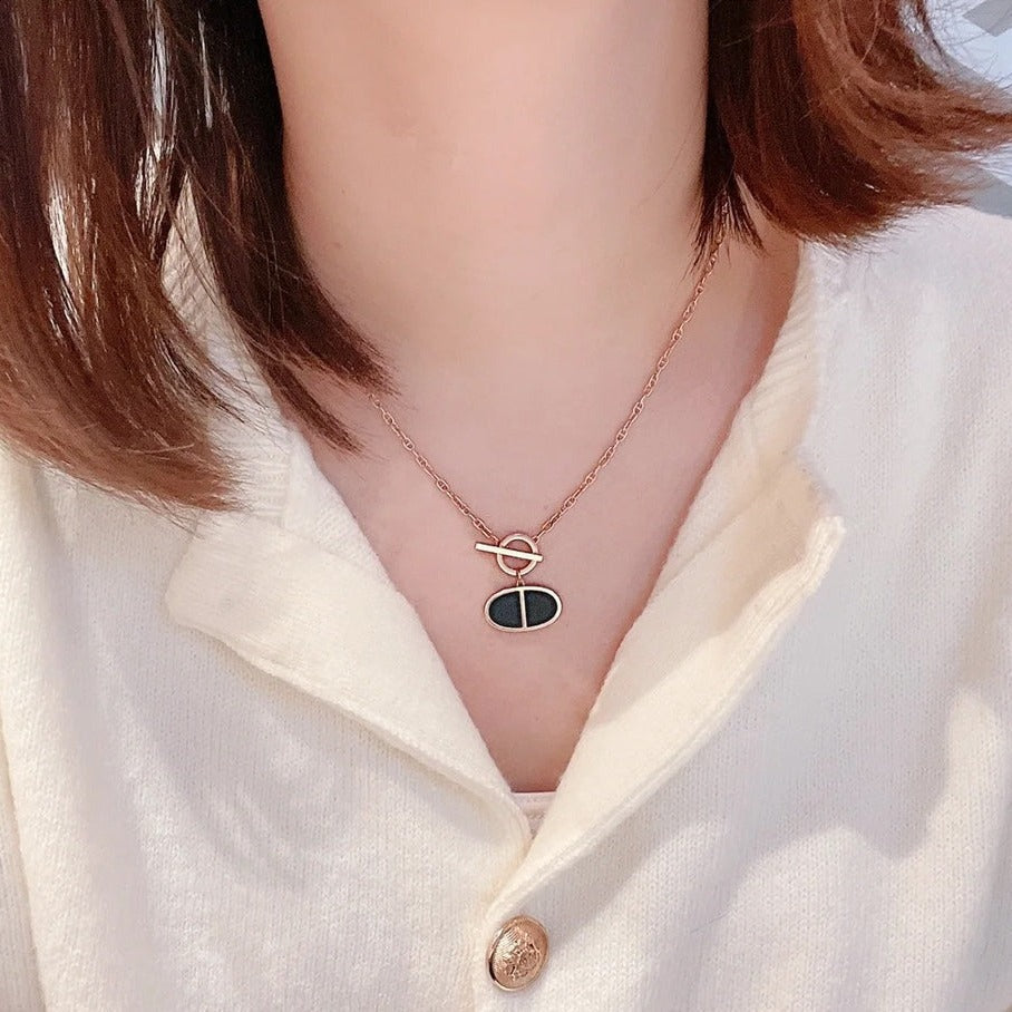 [CA]CHAINE VERSO BLACK CERAMIC NECKLACE