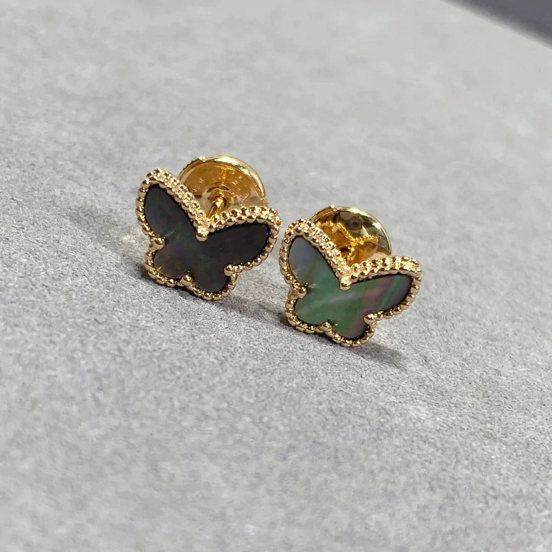 [CA]BUTTERFLY DARK MOP  EARRINGS