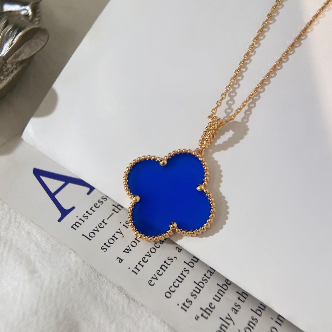 [CA]CLOVER 25MM NECKLACE TURQUOISE ROSE GOLD