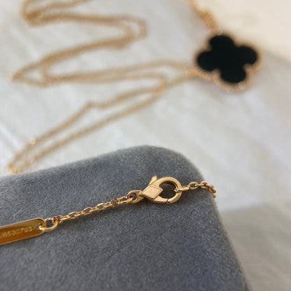 [CA]CLOVER 25MM NECKLACE GOLD ONYX