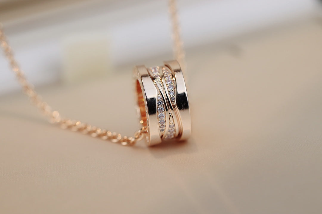 [CA]ZERO 1 PINK GOLD DIAMOND NECKLACE