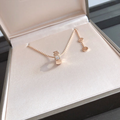 [CA]SERPENTI PEDANT DIAMOND PINK GOLD NECKLACE