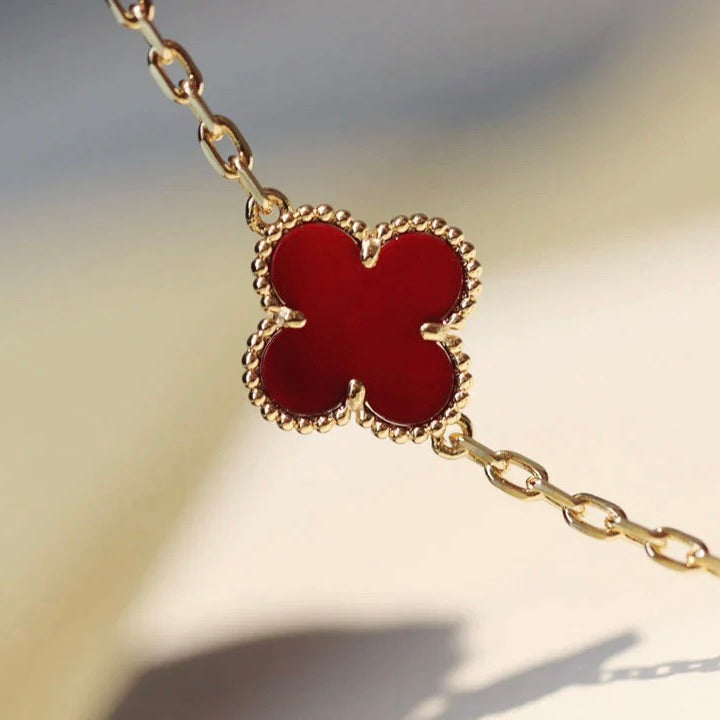 [CA]CLOVER 20 MOTIFS CARNELIAN NECKLACE