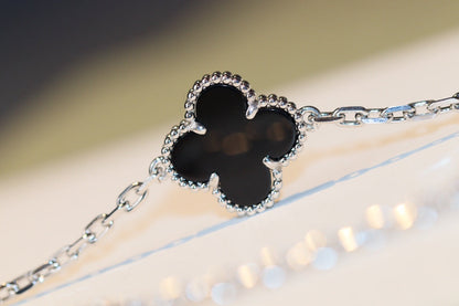 [CA]CLOVER 20 MOTIFS ONYX DIAMOND SILVER