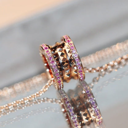 [CA]ZERO 1 ROCK PINK GOLD PINK DIAMOND NECKLACE