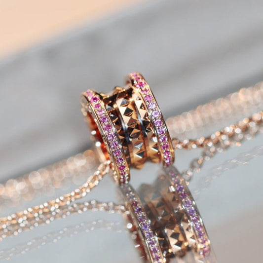 [CA]ZERO 1 ROCK PINK GOLD PINK DIAMOND NECKLACE