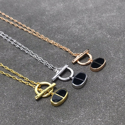 [CA]CHAINE VERSO BLACK CERAMIC  NECKLACE