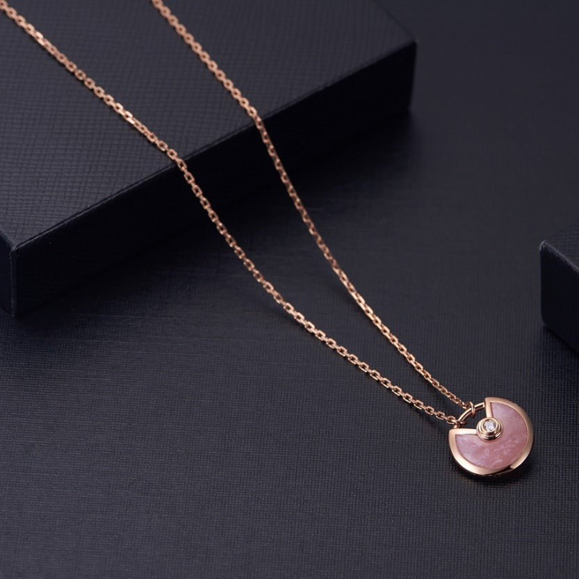 [CA]AMULETTE ROSE GOLD PINK MOP NECKLACE