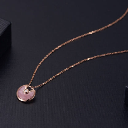 [CA]AMULETTE ROSE GOLD PINK MOP NECKLACE