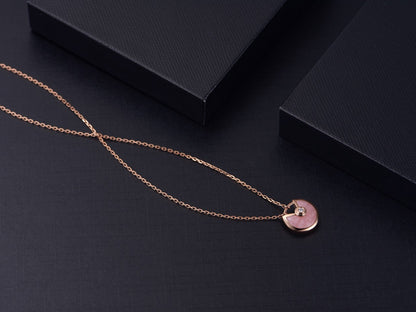 [CA]AMULETTE ROSE GOLD PINK MOP NECKLACE