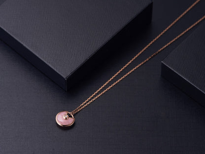 [CA]AMULETTE ROSE GOLD PINK MOP NECKLACE