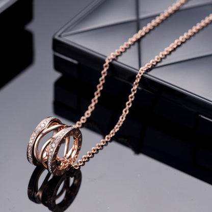 [CA]ZERO 1 PINK GOLD DIAMOND OPEN NECKLACE