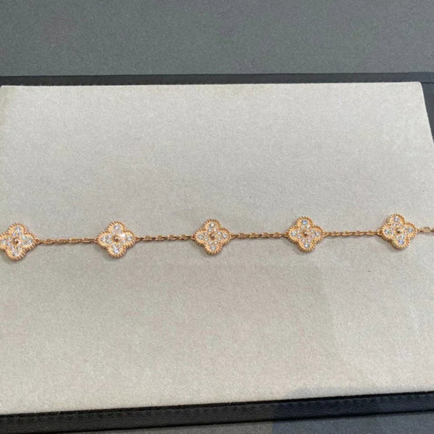 [CA]CLOVER 5 MOTIFS  FULL DIAMOND BRACELET