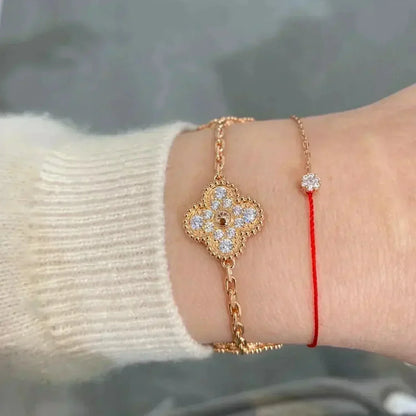 [CA]CLOVER 5 MOTIFS  FULL DIAMOND BRACELET