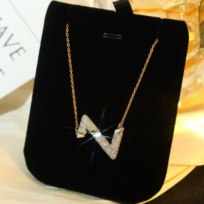 [CA]VOLT SILVER DIAMOND PEDANT NECKLACE